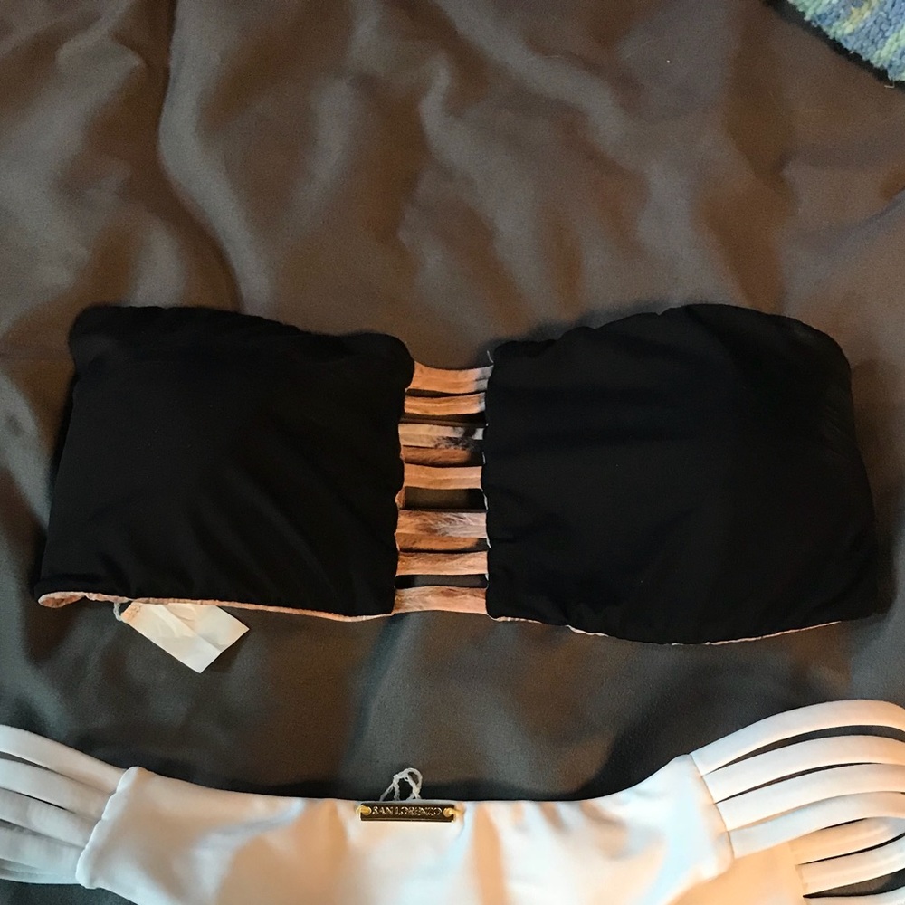 SOLD- Black Reversible San Lorenzo Strapless Top